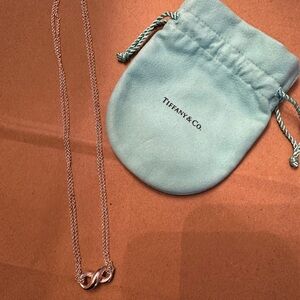 Tiffany & Co. Sterling Silver Infinity Necklace Double Cable Chain